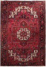 8x11' Maroon Semi-Antique Traditional Heeriz Rug #B-73181 picture