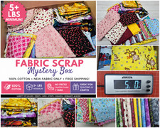 5+ LBS Cotton Fabric Scraps Remnants Quilting Sewing Crafts Suprise Box 100% picture