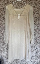 Tiny by Anthropologie Ivory Embroidered Dress – NWT Size M picture