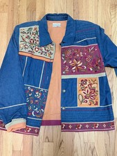 VTG Coldwater Creek Women's Patchwork Embroidered Jacket picture