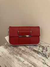 CALVIN KLEIN RED SAFFIANO LEATHER GIFTING DEMI SHOULDER BAG picture