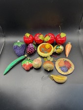 15 Pc Vintage Fruit Vegetable Christmas Ornaments Lot Kurt Adler Glass  picture