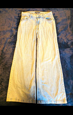 Aéropostale Girls Low Rise Wide-Leg Light Wash Blue Denim Jeans Size 6 picture