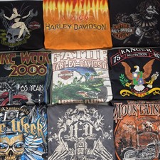 15pc Y2K Vintage Harley Bike Week Biketoberfest  Daytona Reseller Tshirt Lot  picture