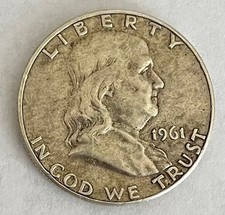 1961 D FRANKLIN HALF DOLLAR - 90% SILVER - BEAUTIFUL COIN picture