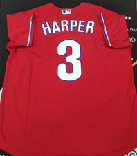 Bryce Harper #3 PHI Phillies Red Cool Base Sewn Stitched Jersey. picture