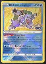 Radiant Blastoise 018/078 GO Stamped Shiny Holo Rare Starter Pokémon TCG 2022 NM picture