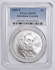 2009-P Abraham Lincoln Commemorative Dollar MS70 PCGS Blue Label picture
