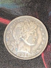 1892 P Barber Quarter Choice VF - XF Toned picture
