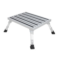 Camco Folding Aluminum Step Stool, Adjustable Height for RV and Trailers, Silver picture