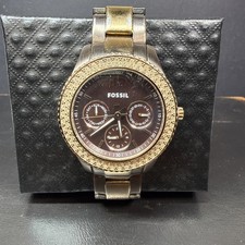 Fossil Stella Watch ES2955 Crystal Accent Bezel Multi Function Quartz -New Batt picture