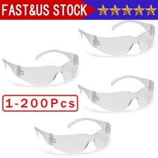 1-200 PAIR PACK Protective Safety Glasses Clear Lens Work UV ANSI Z87 Lot picture