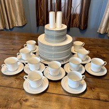 50pc VTG Crown Victoria Lovelace Fine China Dish Set Dinner Bread Plates Tea Cup picture