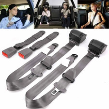 2pcs Retractable 3 Point Safety Seat Belt Straps Car Vehicle Adjustable Belt  picture