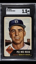 1953 Topps Pee Wee Reese #76 HOF SGC 1.5 Brooklyn Dodgers picture