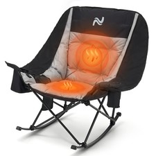 NAIZEA Heated Camping Rocking Chair with Cooler Bag, Portable Folding Chair picture