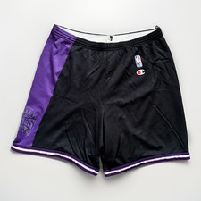 VTG 90s Sacramento Kings Champion Basketball Short Black Purple NBA XL 90s picture