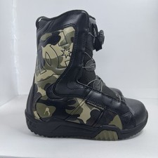 DC Shoes EMBLEM Boys Snowboard Boots Size 5 Kids Camouflage On Black BOA Lacing picture