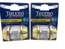 Toledo Double Cylinder Deadbolt in Polished Brass CV1801-US3 New Lot of 2 picture