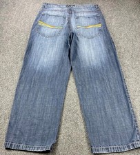 Vintage Southpole Jeans Mens 38x32 Blue Baggy Wide Leg Hip Hop Skater Embroider picture