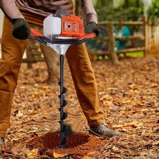 71CC 2 Stroke Post Hole Digger Gas Power Earth Auger Fence Drill w/4