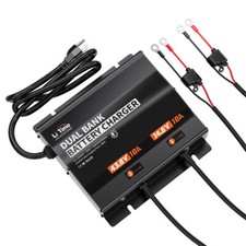LiTime 12V + 36V 10A Dual Bank AC-DC Battery Charger for Marine LiFePO4 AGM GEL picture