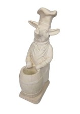 Vintage 1997 Fleur De Lis Pig Chef Utensil Holder Country Kitchen 49