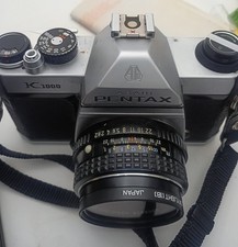 Vintage Asahi Pentax K1000 35mm SLR Camera + 50mm Lens & Original Manual - Early picture
