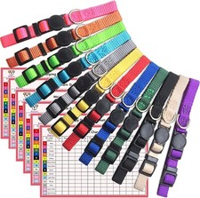 12 Pcs/Set Soft Nylon Puppy ID Collar Adjustable Whelping Breakaway Litter New picture