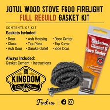 Jotul F600 Firelight FULL REBUILD Gasket Kit W/cement *FREE Shipping* picture
