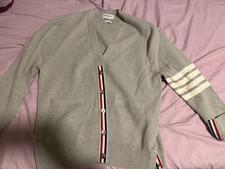 Thom Browne Gray V-Neck Button Front Knit Cardigan Sweater Men’s M picture