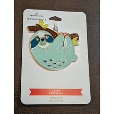 Hallmark Hanging Sloth Ornament Metal Enameled Christmas NEW picture