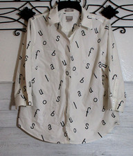 Chico's No Iron Women's Button Up Top Size 1 US M Long Sleeve White picture