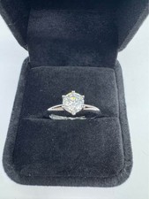 Moissanite Stud Ring VVS1 2CT Lab Created Diamond Look Engagement Ring picture