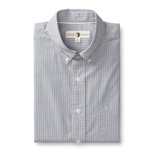 Duck Head Cotton Poplin Sport Shirt Ferry Plaid: Light Blue Men's Large picture