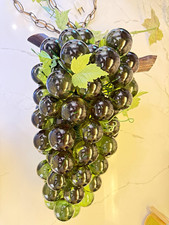Vintage 1960s Mid-Century Modern Lucite Grape Swag Lamp - All Original & Working picture