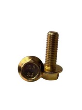 50 pcs M10-1.5x30 Hex Flange Frame Bolt Class 10.9 DIN 6921 Zinc Yellow picture