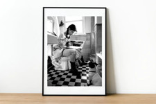 Sandra Bullock On Toilet Poster-Funny Bathroom Print-Digital Oil Painting-591 picture