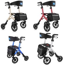 Walk Mate Rollator Pro Walker for Seniors Taller 5~7ft W/ Height-Adjustable Seat picture