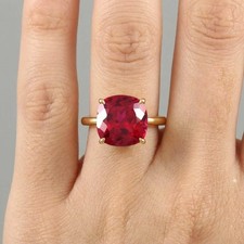 Natural Ruby Ring 925 Sterling Silver Loose Gemstone Cushion 9 Ct Ring Size 6 picture