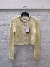New Self Portrait Yellow Alpaca Cardigan Sz S picture