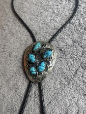 Vintage Turquoise Native Bolo Tie picture