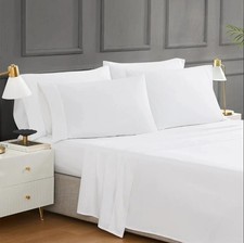 Hotel Signature Egyptian Cotton 400 TC 6-Piece Sheet Set White Queen picture