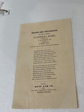 ADMIRAL NELSON & LORD WELLINGTON SONG SHEET CA 1852 LIFE & DEATH NATIONAL SONG picture