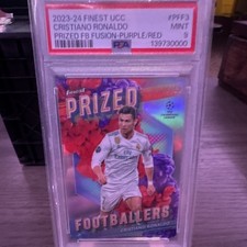 Topps 2023-24 Finest UCC Cristiano Ronaldo PFF-3 Fusion Purple/Red /60 PSA 9 picture