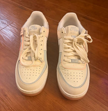 Nike Air Force 1 Low Women’s/teens White Pink Gray Leather Colorblock Lace-Up picture