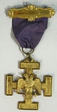Vintage 32nd Degree Jewel Wings Down Purple Ribbon picture