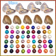 50x Fresh Oysters with Pearls Freshwater Pearl Individually Wrapped Love Gifts picture