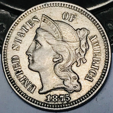 1875 Three Cent Nickel Piece 3C Ungraded Choice US Type Coin CC31668 picture