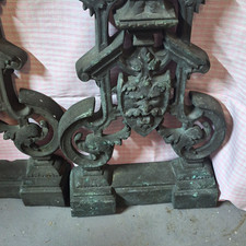 A. SOUBRAND 19th Century Bronze French Fireplace Andirons Pair  Antique picture